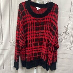 Time & Tru fuzzy plaid buffalo print size XXL 20 sweater